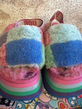 UGG Disco Check Platform Slippers